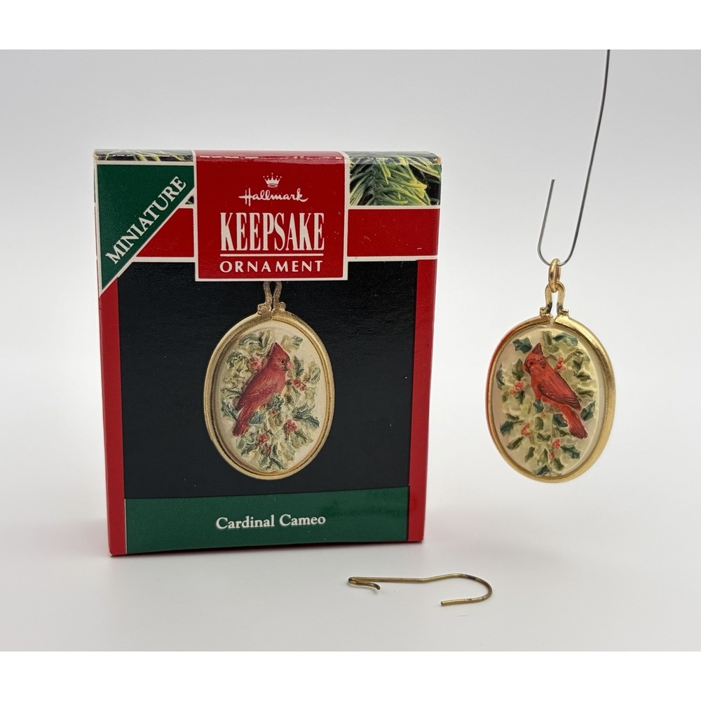 Hallmark Keepsake Miniature Ornament Cardinal Cameo 1991 Vintage Christmas